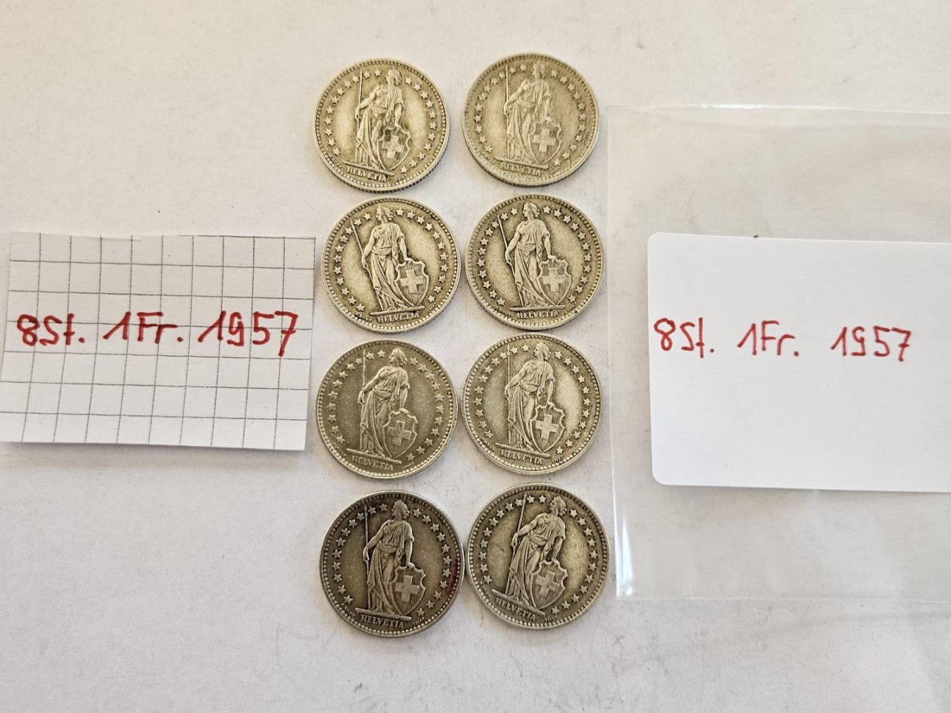 Toutes les monnaies: Einfränkler Set 8 Stück, 1957 – D'occasion à Grächen par Hel7890 1