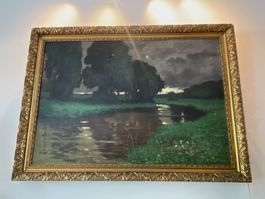 Grosses Ölgemälde in Antikem Rahmen