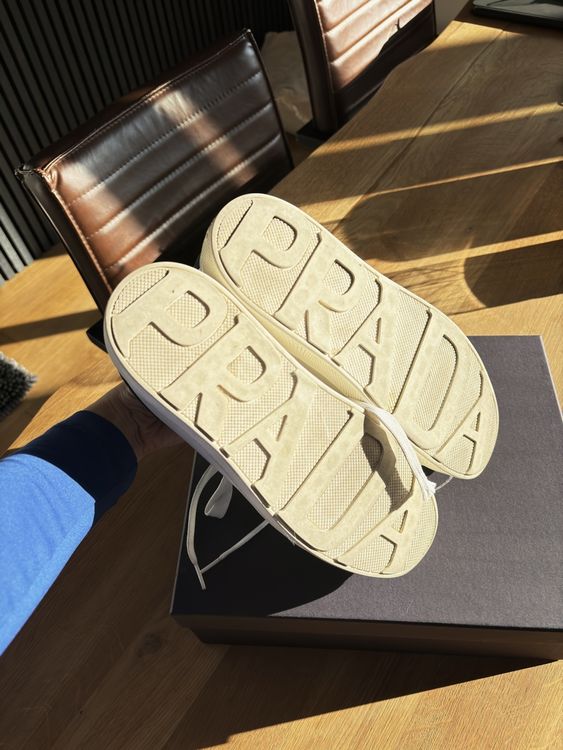 Prada Sneaker Gr. 38 / Leder weiss/schwarz 4