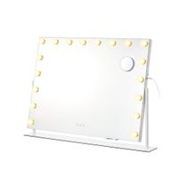 Schminkspiegel mit Beleuchtung und 18 LED-Glühbirnen mattwei