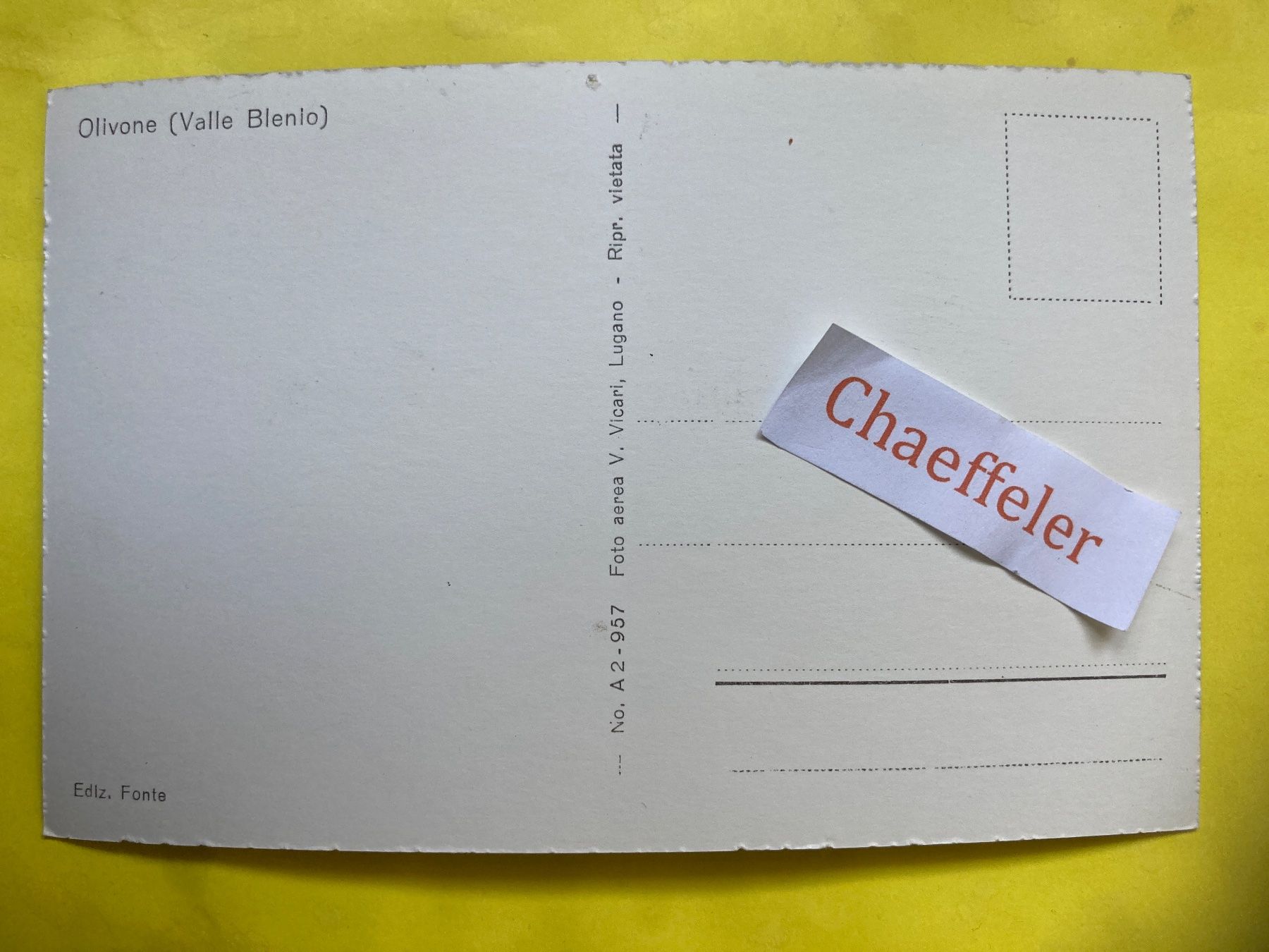 Ansichtskarten: Olivone (Valle Blenio) – Gebraucht aus Zürich von Chaeffeler 1