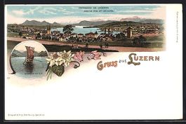 Litho Luzern, Panorama avec le Rigi et l