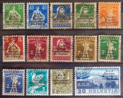 SVISLANDO 1923 à 38: 14 timbres de service BIT/ILO, O