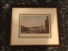 Antike kolorierte Lithographie „Turin Piazza Vittorio"