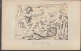 Old print DANTE Divine comedy Inferno chant III v 109 Caront