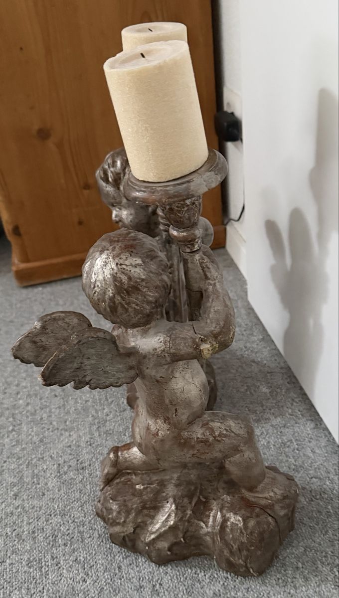 Statuette: 2 antike Engel-Kerzenständer – Usato da Wettingen venduto da Mat5430 5