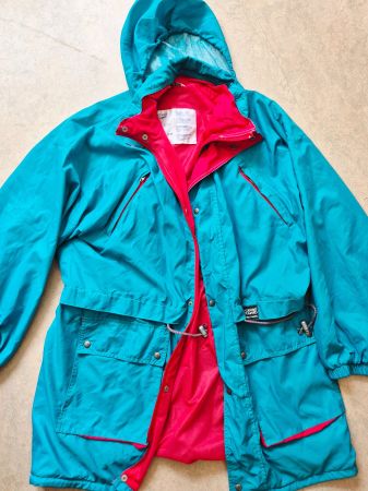 AQUA GUARD VINTAGE MANTEL JACKE XL SWISS SWITZERLAND TÜRKIS