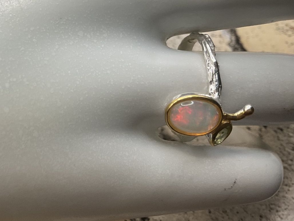 Anelli: Designerinnen Sterlingsilber mit Opal, Gr. 55 – Nuovo (secondo la descrizione) da Luzern venduto da S.Kern01 1
