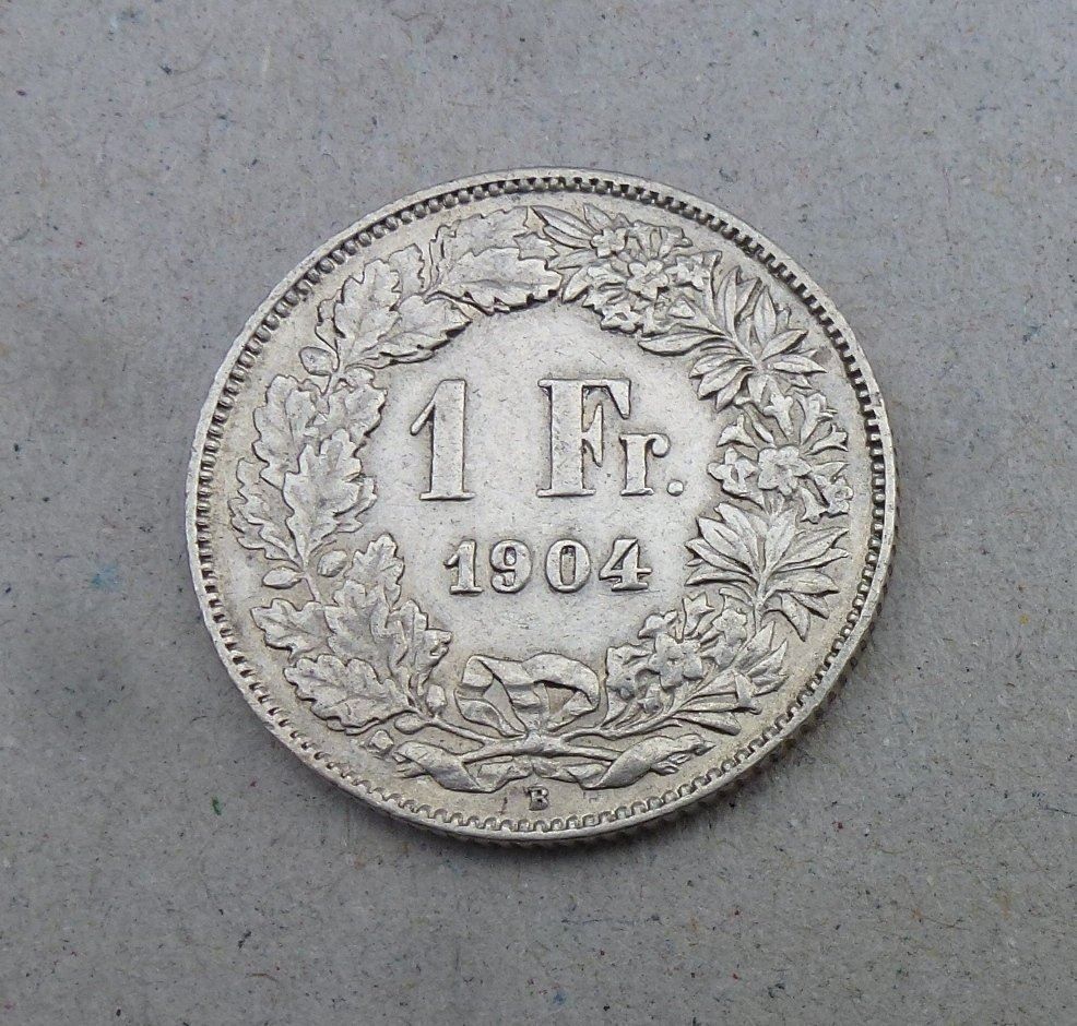 Tutti le monete: ++ 1.- Franken 1904, gute Erhaltung – Usato da Walkringen venduto da Casablanca777