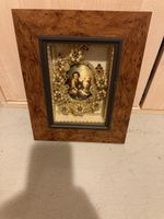 Rahmen mit Bild dekorativ 3D verziert Perlen und Steine