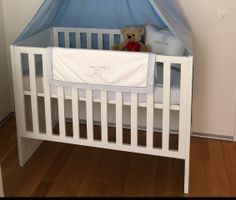 Babybett, inkl. Matratze, Gitterbett, Weiss, Top Zustand!