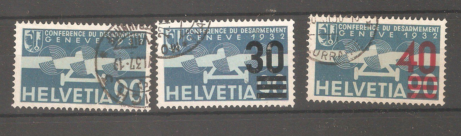 Tutti i francobolli: F18 23 24 gest. – Usato da Lausanne venduto da Whorvath