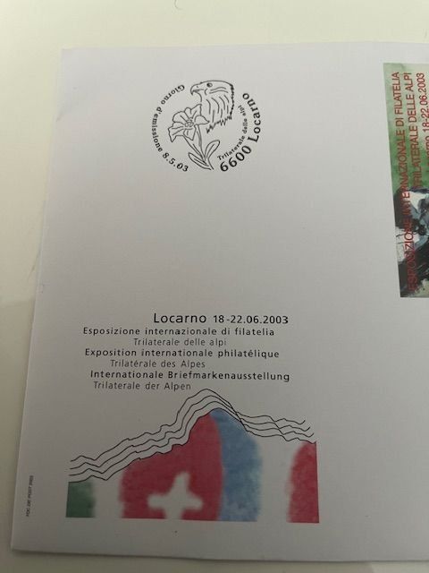 Tutti i francobolli: Ersttagsbrie Schweiz FDC Sonderblock Trilaterale Ticino,2003 – Usato da Naters venduto da sch_9fvg 2