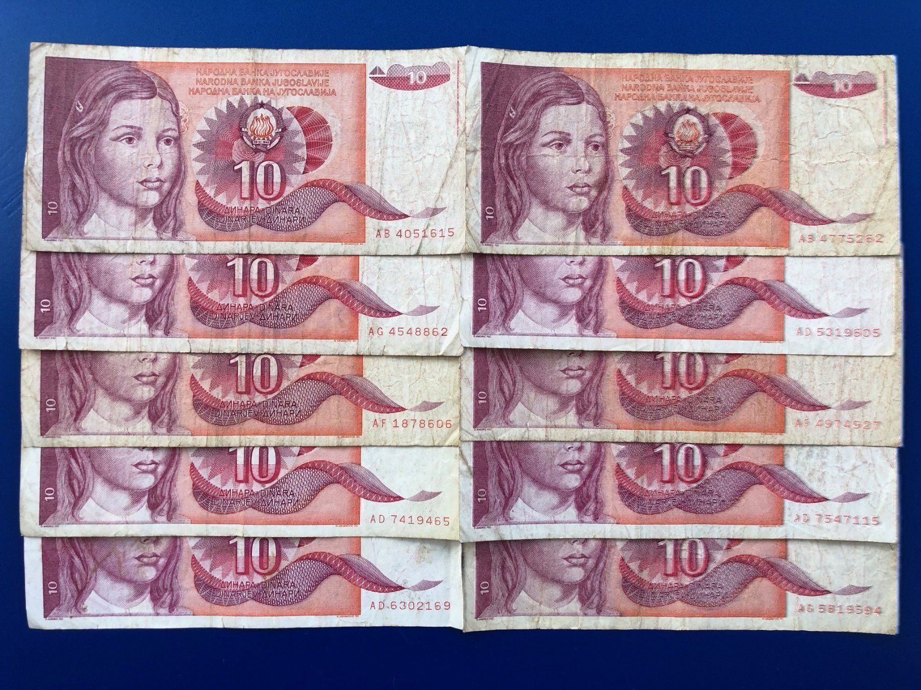 Banconote: Belgrad 1990 - YU - Dinar - 10 Noten – Usato da Pfäffikon SZ venduto da Sieben77 1