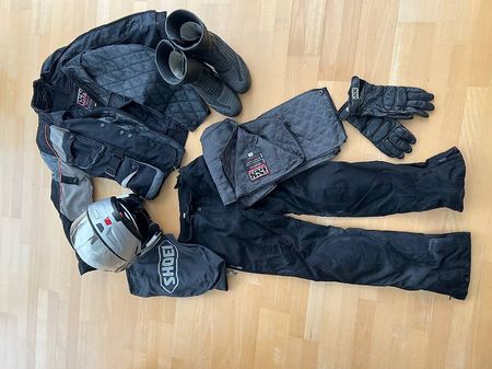 Motorrad komplett Anzug Helm (M/L, gr.39) Kombi 