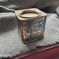 Antike Kaffee Dose mit Deckel, Messing, schöner Zustand!
