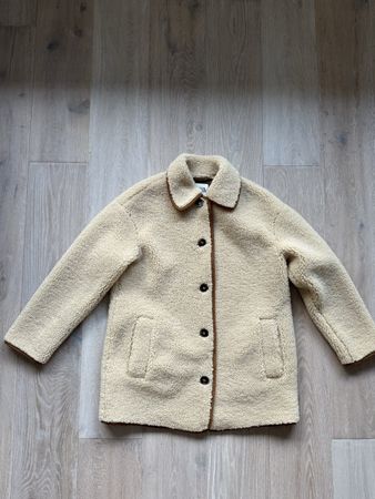 Zara XS Cream Coat Jacket - Size XS