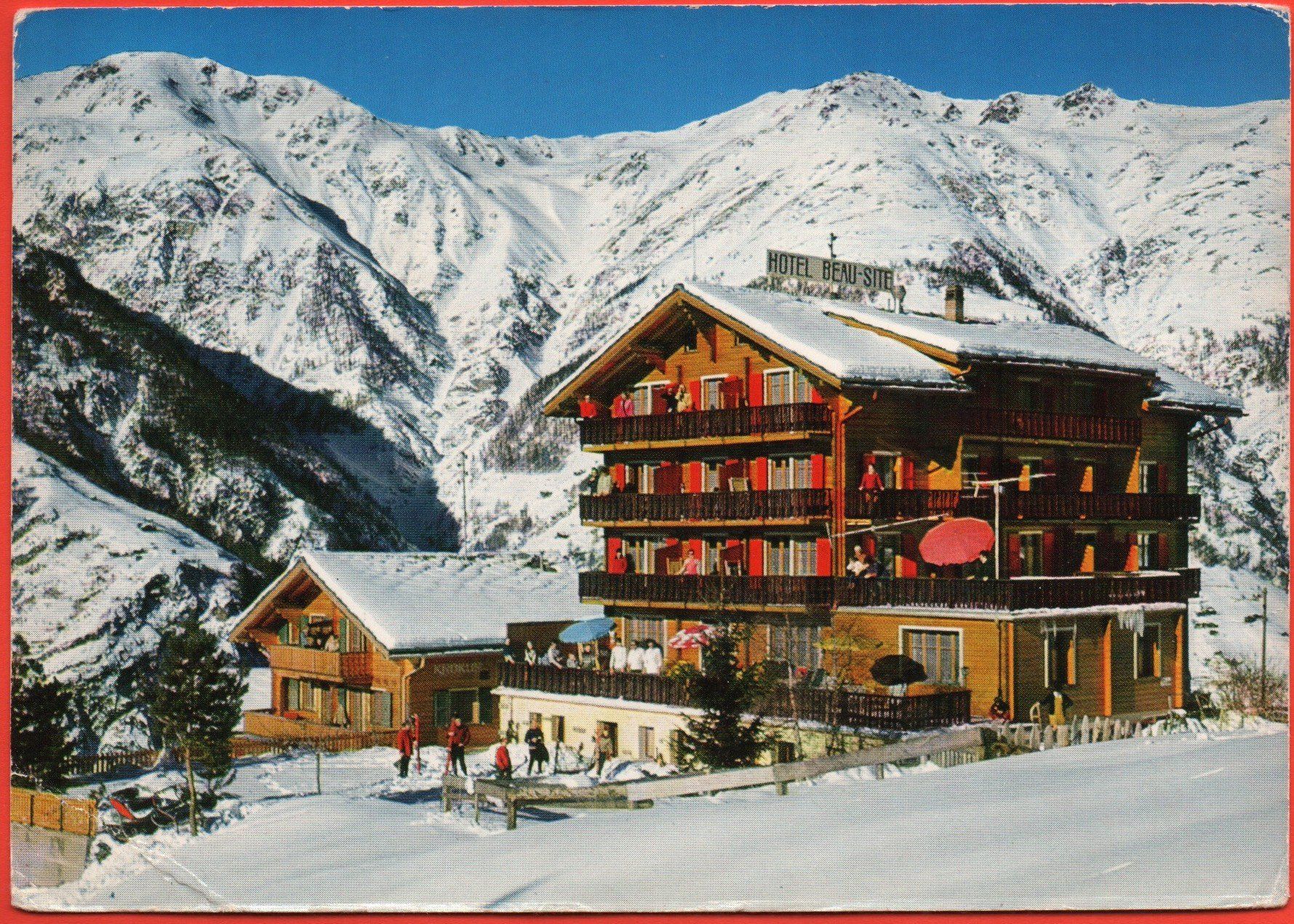 Cartoline postali: GRÄCHEN Hotel Beau-Site et Chalets - A. Williner-Andermatten – Usato da Jona venduto da philajona