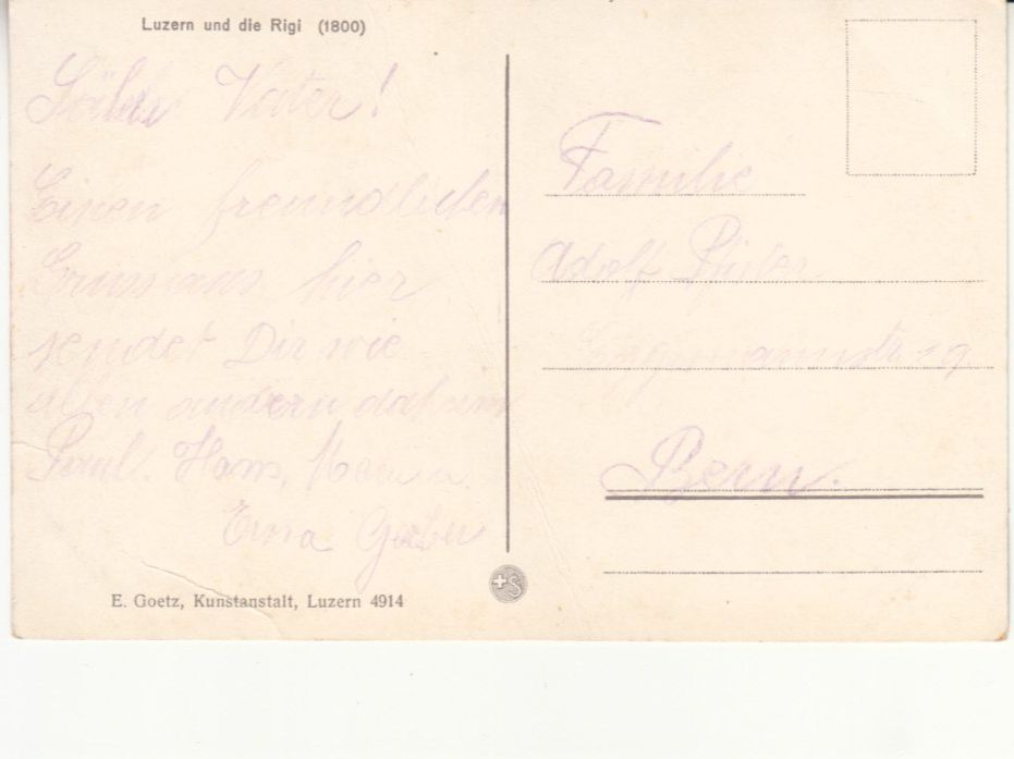 Cartoline postali: Luzern ca. 1920 – Usato da Bürglen TG venduto da StampGraf 1