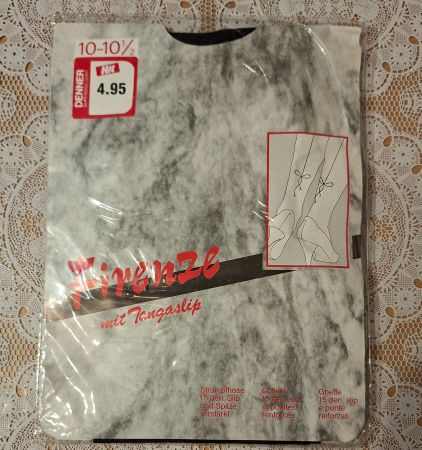 Firenze 15den Vintage Naht Strumpfhose Gr.L Schwarz