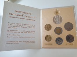 🇻🇦  Vatican UNC Set 500+1000L 1985 John Paul II Silver 15g