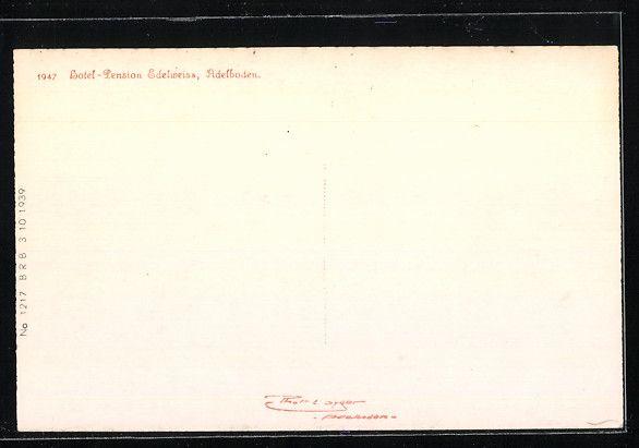 Cartoline postali: AK Adelboden, Hotel-Pension Edelweiss – Usato da Berlin venduto da bartko-reher 1