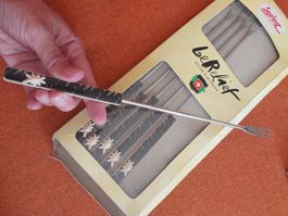 Vintage Spring Switzerland Fonduegabeln – 6 Stück – Edelweis