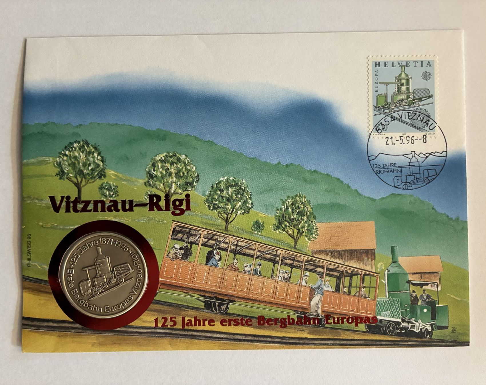 Tutti le monete: Münzbrief "Vitznau-Rigi" 1996 – Usato da Hätzingen venduto da bar_g6zj