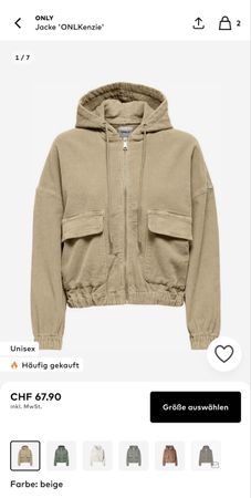 ONLY Jacke Beige Unisex Grösse XXL NEU