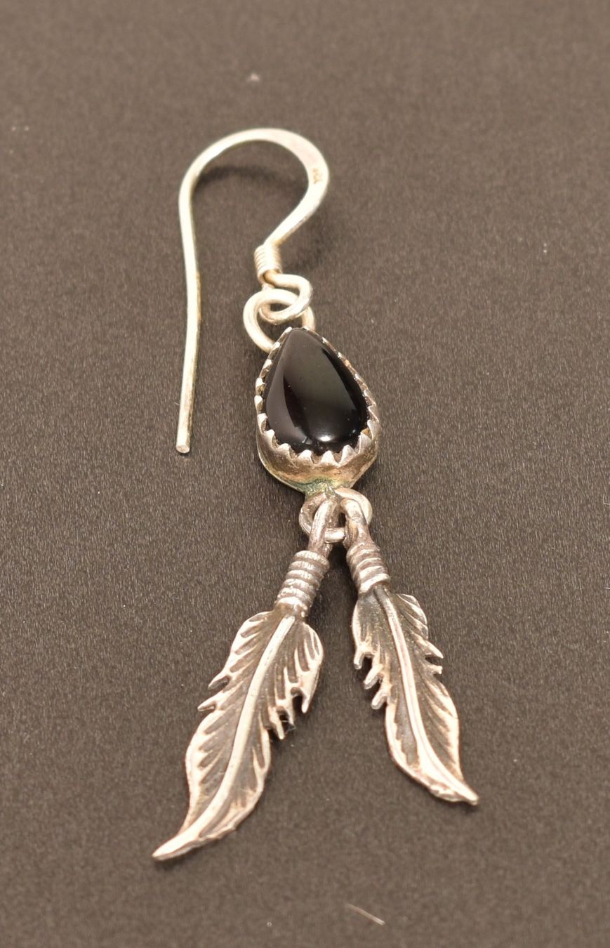 Orecchini pendenti & Orecchini a lobo: Vintage Silber-Ohrring "Native American Style" – Usato da Azmoos venduto da greenstone13 1