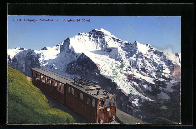 Ansichtskarten: AK Schynige Platte-Bergbahn mit Jungfrau – Gebraucht aus Berlin von bartko-reher