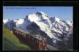 AK Schynige Platte-Bergbahn mit Jungfrau