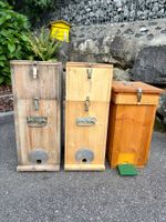 3 x 5-Waben-Ablegerkisten aus Holz mit Futterzargen