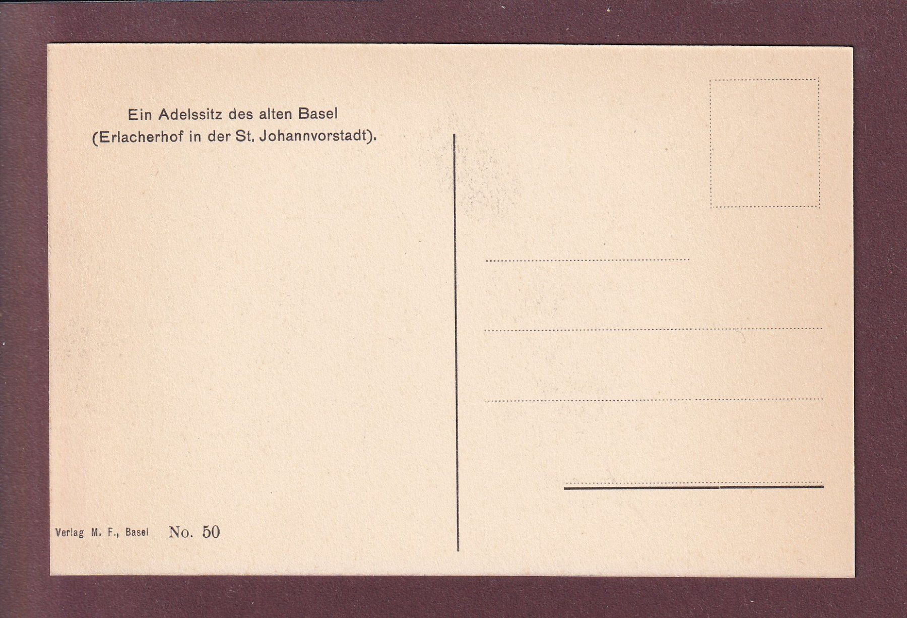 Ansichtskarten: Altes BASEL - Erlacherhof – Gebraucht aus Pully von nicecards 1