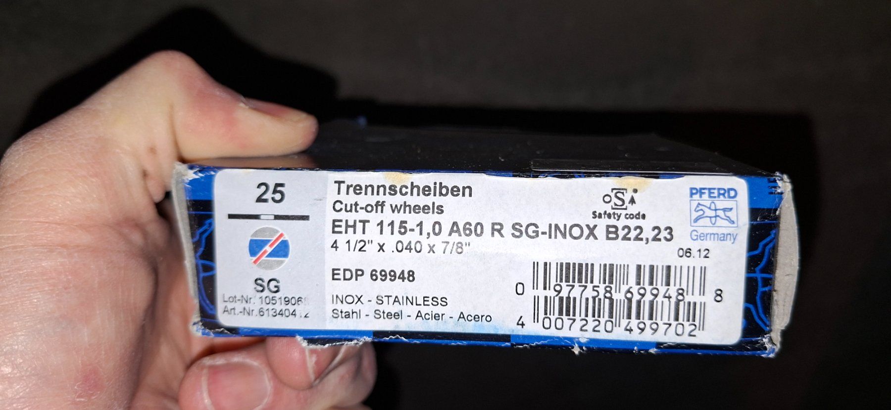 Tutti gli attrezzi: Trennscheiben PFERD 115mm 1mm dick – Nuovo e nell'imballaggio originale da Domat Ems venduto da Gaar0