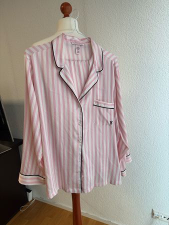 Victoria‘s Secret Pyjama Set gestreift rosa/weiss Gr XL
