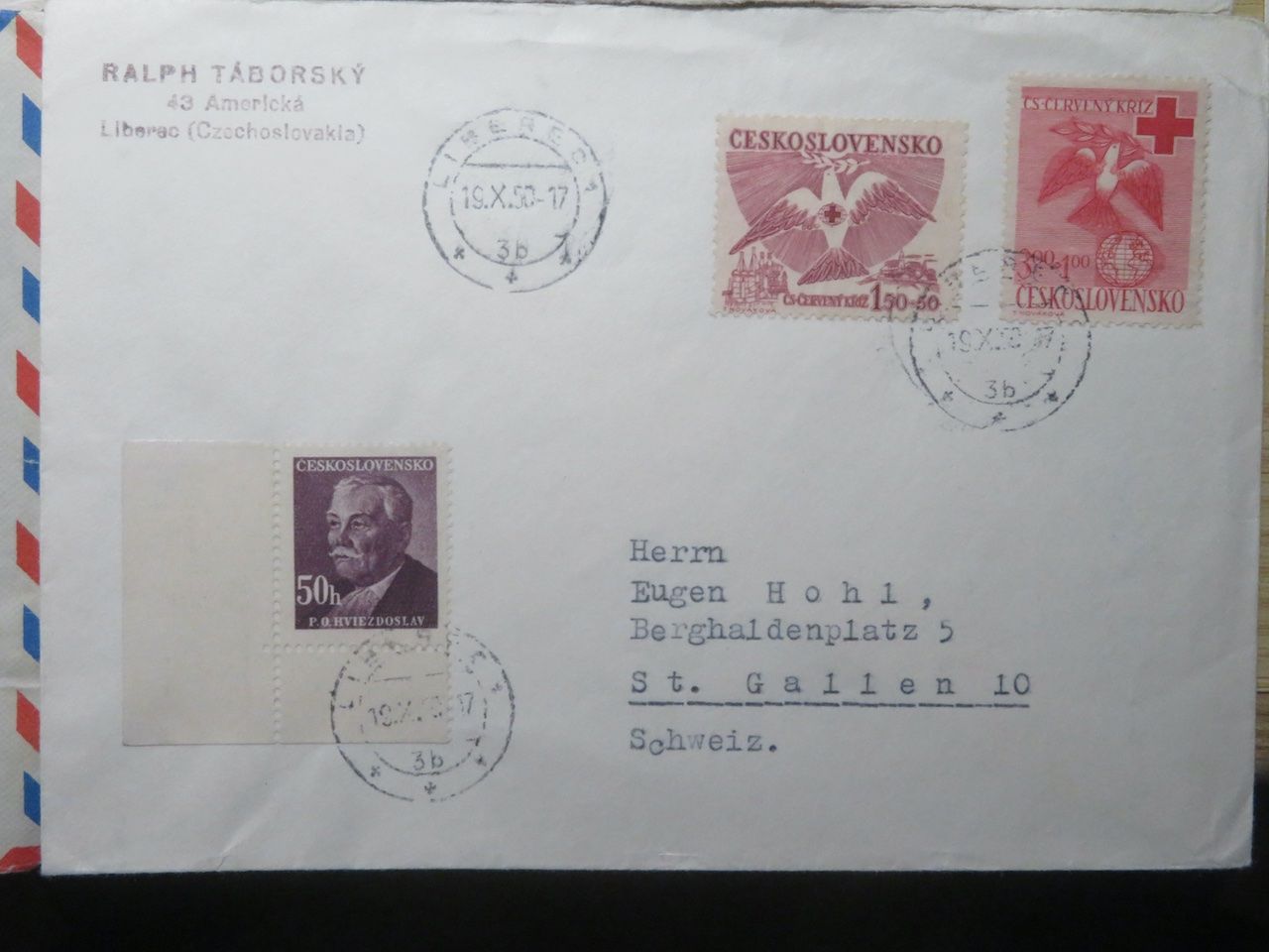Tutti i francobolli: Tschechoslowakei 7 Briefe teils Einschreiben – Usato da Spreitenbach venduto da heitersberg54 6