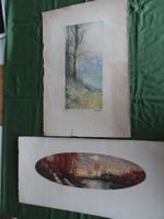 2 alte signierte Litho-Bilder