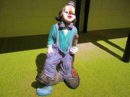 Clown Figur Tollpatsch mit Wassereimer und Wischer ohne OVP