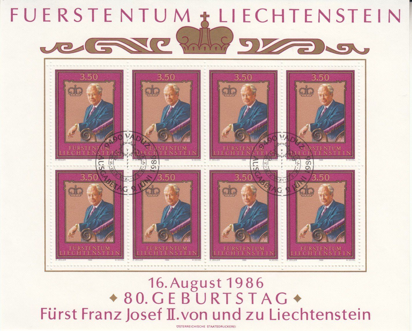 Tutti i francobolli: LBK 843 Kleinbogen mit ET – Usato da Bürglen TG venduto da StampGraf