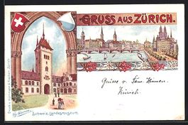 Zürich, Teilansicht, Schweiz Landesmuse