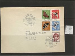 enveloppe  Pro Juventute 1955 J158-J162 1er jour