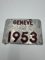 Plaque d'immatriculation Genève 1953 - Collector rare!