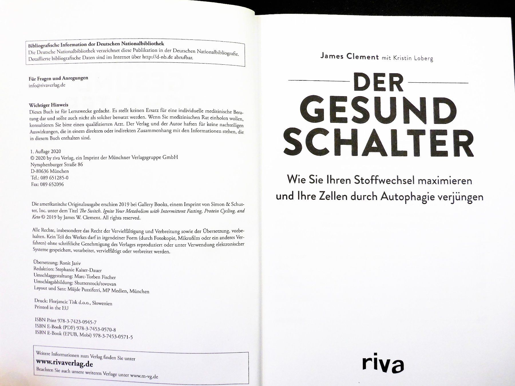 Libri: J. Clement: DER GESUNDE SCHALTER – Usato da Jegenstorf venduto da ladoga66 2