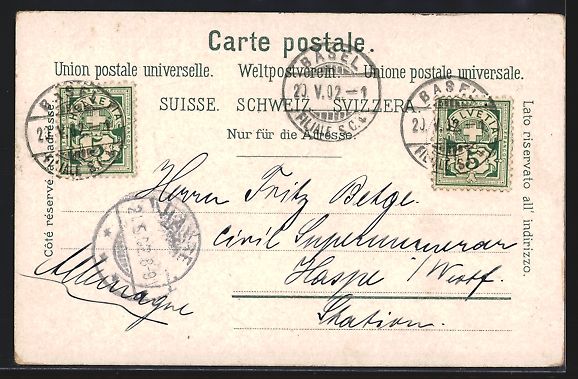 Cartes postales: AK Basel, Gewerbeschule mit Passanten – D'occasion à Berlin par bartko-reher 1