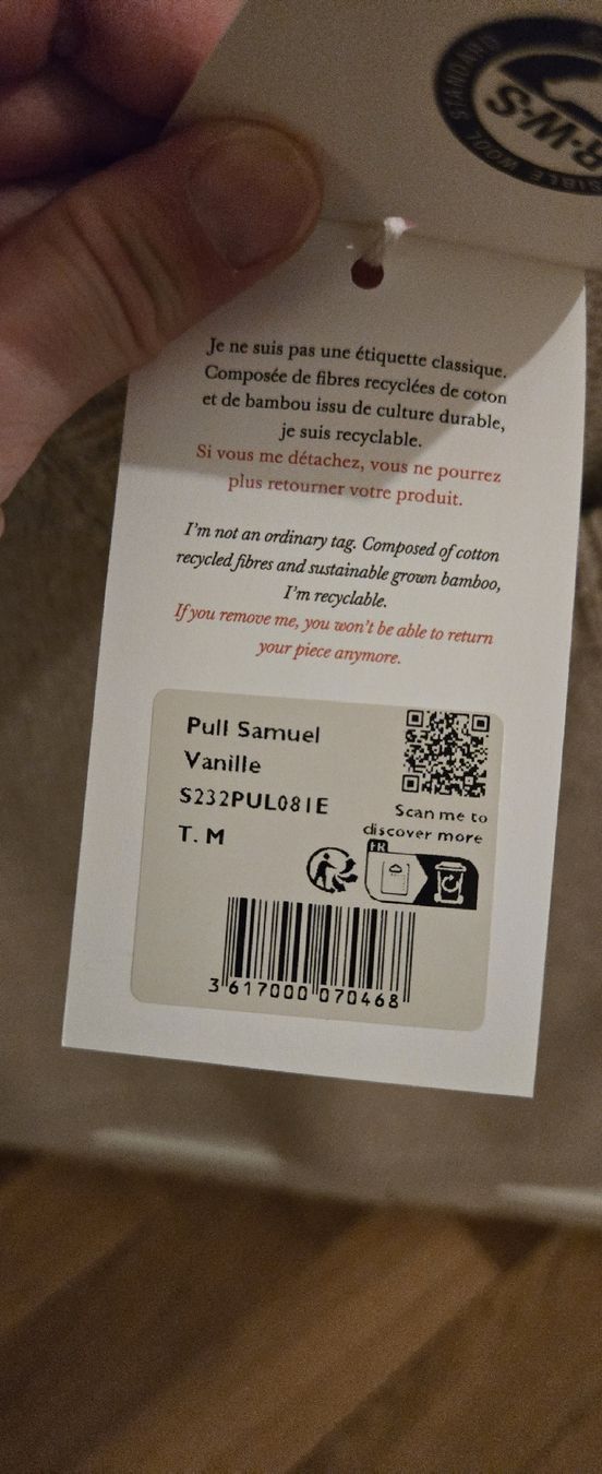 Sezane Maglioni & Felpe: Sezane Veste Samuel Vanille Gr 38 Neu – Nuovo e nell'imballaggio originale da Basel venduto da 056rm 2