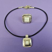 Vintage Kette + Ring UbU Paris - F: Silber + Perle/Perlmutt*