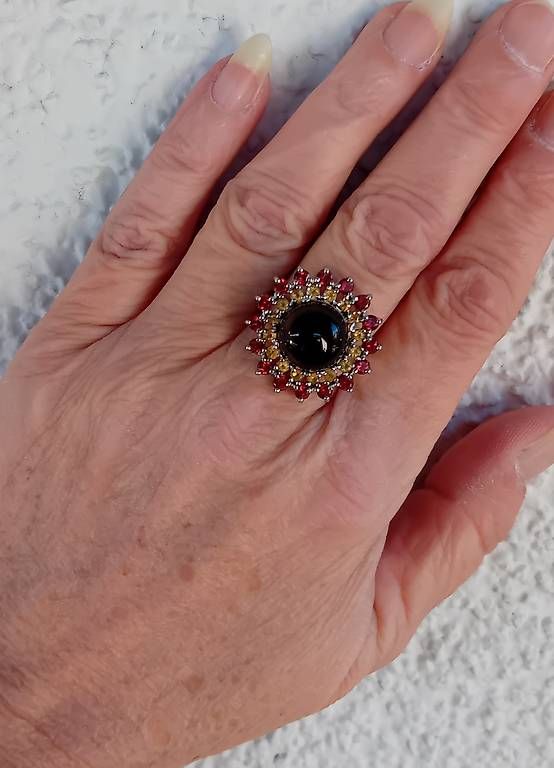 Ringe: Ring mit Rauchquarz, Granat, Citrin in Silber – Gebraucht aus Stans von wer_fd5f 4