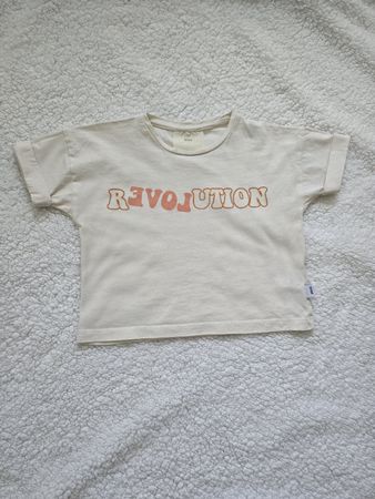 knot T-Shirt Gr. 98 - Creme Revolution Love Print