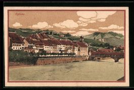Eglisau, Teilansicht mit Brücke über d